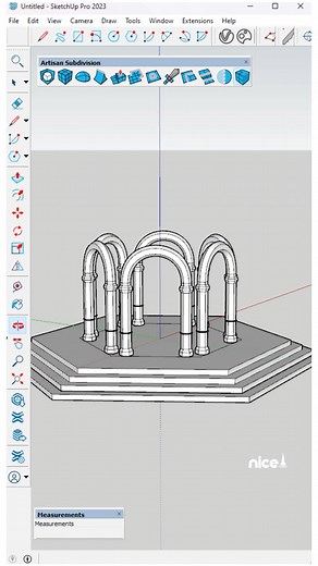 15K views · 161 reactions | Designed this urban square structure in SketchUp using the Artisan Subdivision plugin. It combines classic arches with modern elements, creating a unique gathering space. #SketchUp #3DModeling #ArtisanPlugin #UrbanDesign #Architecture #ModernArchitecture #PublicSpace #nicetower #nice_tower #sketchup #sketchup3d #architecture #architect #foryou #fyp #tiktok #viral #landscape | Nice Tower | Facebook