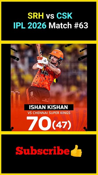 SRH vs CSK IPL 2026 Match #63 | IPL Match Between CSK & SRH in 2026 | #factsmaavalite #ipl2026