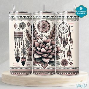 Aztec Dream Catcher Tumbler Wrap, 20 Unzen Skinny Nahtlose Sublimation Design, digitaler Download, Azteken-Stil, Native American, PNG, Kakteenverpackung - Etsy.de