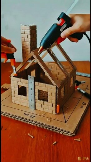 Amazing Cardboard Brick House Build | DIY Mini House