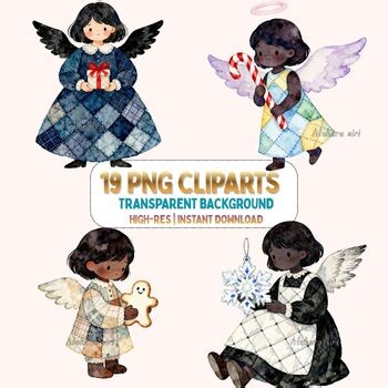 Dark Angel Christmas Clipart Set – 19 Transparent PNGs,