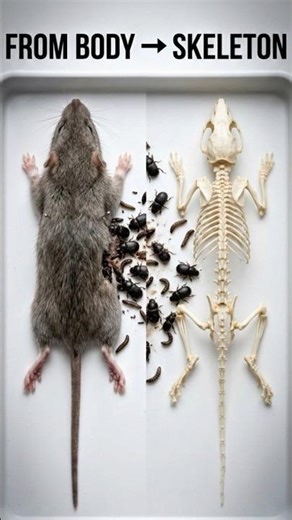 Baby Rat Decomposition Time-Lapse | Nature’s Cleanup in Seconds #timelapse #decomposition
