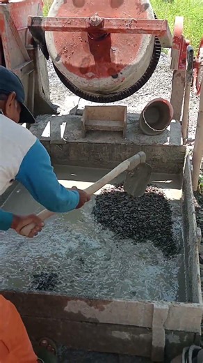 mixing coarse aggregate for concrete mix.