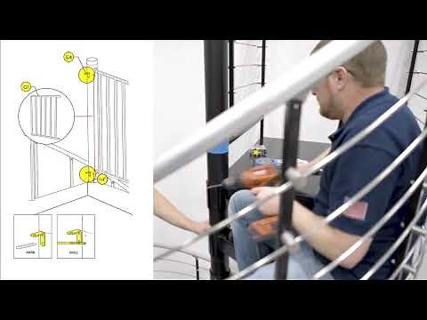 Safety Gate Installation Instructions for a Spiral Staircase Kit from The Iron Shop