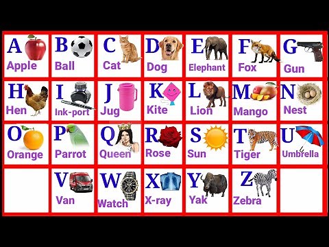 A to z chart | A to Z meaning | A for apple vocabulary | Alphabet | Bal gyan