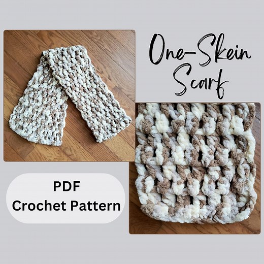Bernat Blanket Yarn Scarf Crochet Pattern: Easy Beginner Project (PDF Download) - Etsy