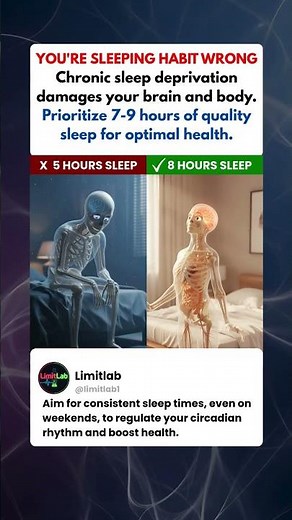5 Hours Sleep VS 8 Hours Sleep | What Happens Inside Your Body #health #facts #science