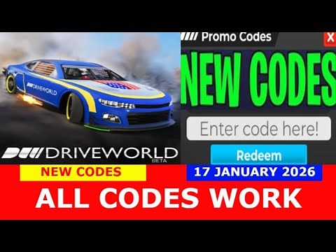 *NEW CODES* [Free Car Code] Drive World 🏎️ Drifting & Racing ROBLOX | ALL CODES | JANUARY 17, 2026