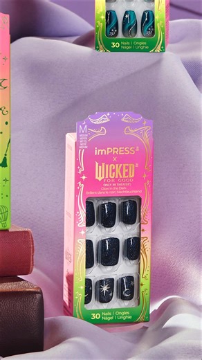 With imPRESS X WICKED: FOR GOOD, just press on & go unlock the magic of instant manis for adults and kids. No damage. Up to 10-day wear. ✨ Don't miss Wicked: For Good, in theaters November 21st @wickedmovie | imPRESS Nails
