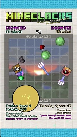 Enchanted Trident vs Enchanted Bundle #minecraft #gaming #enchanted #simulation #funny