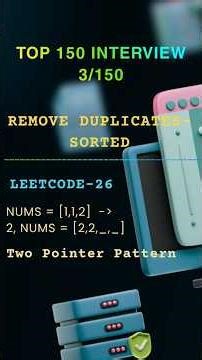 3/150 ✅ | Leetcode-26 | Remove Duplicates | Top Interview 150 #coding #leetcode #codinginterview