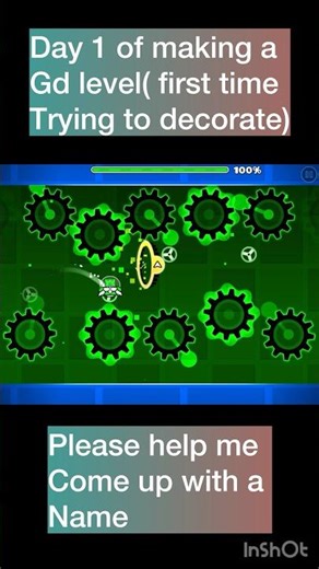 Day 1 of making a Gd level (first time trying to decorate)#geometrydash