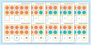 Number Bonds of 10 Ten-Frame Activity Cards