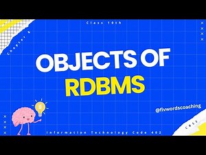 Objects of an RDBMS class 10 Chapter 8 UNIT 3 Information Technology Code 402 NCERT