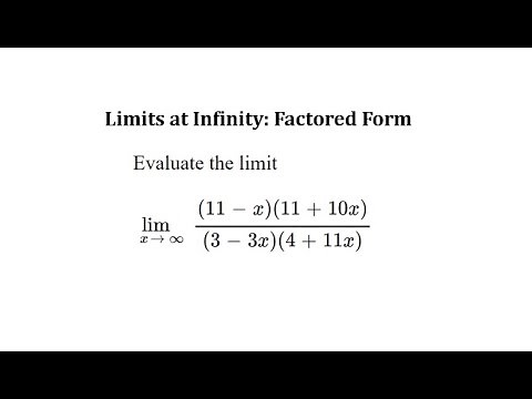 Determine a Limit at Infinity: Rational Function in Factored From