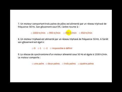 exercice 1 : moteur asynchrone triphasé (QCM)
