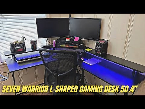 SEVEN WARRIOR L-Shaped Gaming Desk 50.4” Review & Test | Ergonomic Gaming Table with Monitor Stand