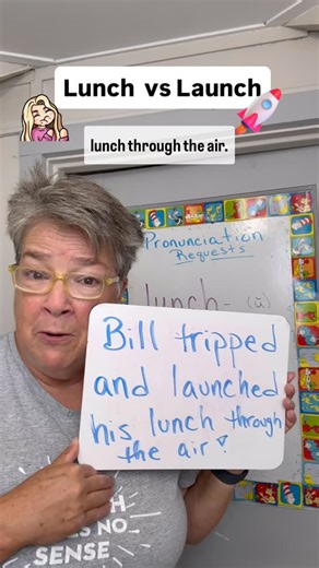Sarah Roecklein | Lunch vs Launch: A Pronunciation Request #pronunciation #esl #english #languagelearning #speakengliah #teachersofinstagram | Instagram