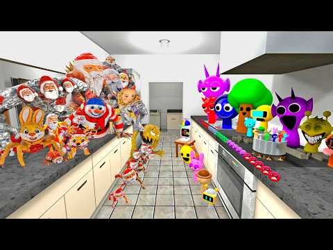 SPRUNKI Incredibox original phases GOO GOO GAGA team ragdoll challenge Big kitchen | GMOD