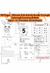 150 Worksheets Mega Bundle | Printable Preschool Learning Activities | Tracing, Coloring, Math & More - Etsy