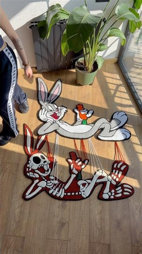 I made my new custom handmade carpet 🦴🦴 #custom #art #cartoonvideo