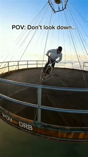 Don’t Look Down 😨 Flying Bicycle POV at Extreme Height#viral#stunt #Shorts