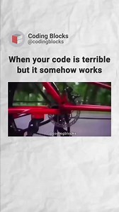 2.3K views · 12 reactions | When the code is terrible but it works!!!  Share this with your coder friends! Follow @codingblocks for more!! . . . #CodingBlocks #learntocode #explorepage #codingmeme #codinghumor #programminglife #programmingmemes #coder #reelsinstagram #reelitfeelit #coderlife #instagram #coding #reelkarofeelkaro #instagood #trending #viral #explore #developer | Coding Blocks | Facebook