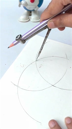 Easy Flower made with compass 🧭 Part -1 #art #diy #crafts #viralshorts #drawingtutorial #shorts