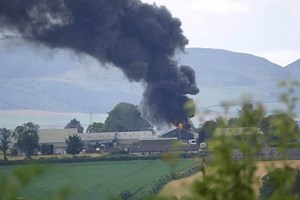 Huge fire at Scots farm with nine fire engines on scene to tackle 164 sq ft blaze