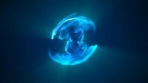 Animation Neon Blue Energy Sphere Movement Microparticles Circle Glowing Lightning