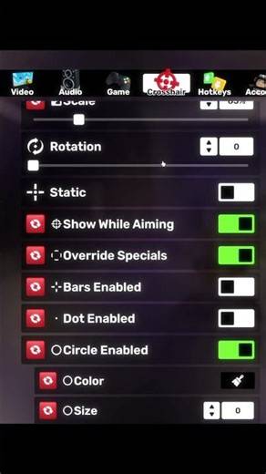 best rivals crosshair settings