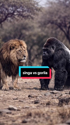 BAGIAN 12 || 🦁Singa Afrika vs Gorila 🦍 Gorila dikenal sangat kuat. Seekor gorila jantan bisa memiliki berat hingga sekitar 200 kg dengan otot dan gigitan yang sangat kuat. Jika gorila berhasil menangkap lawannya lebih dulu, pukulan atau gigitannya bisa menyebabkan luka serius. Namun gorila bukan predator. Mereka jarang bertarung untuk membunuh. Sebaliknya, singa adalah pemburu alami. Dengan cakar tajam, taring panjang, dan pengalaman berburu mangsa besar, singa biasanya menyerang langsung ke l