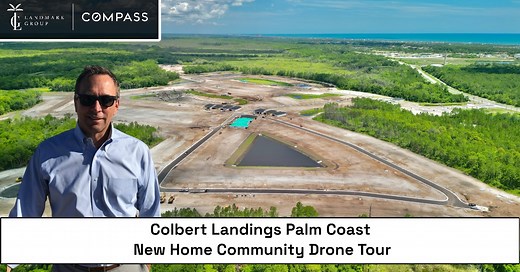 🌟🏡 Discover Colbert Landings in Palm Coast 🏡🌟 Join Jeff Meyer from The Landmark Group at Compass for an exclusive drone tour update on Colbert Landings, a new home community located only 3 miles from Flagler Beach! 🌊✨ 🎉 Modern Homes: Spacious bedrooms, state-of-the-art kitchens, and expansive living areas. 📍 Prime Location: Minutes from pristine beaches and close to Orlando, Jacksonville, Saint Augustine, and Daytona Beach. 🏊‍♂️ Planned Amenities: Clubhouse, resort-style pool, pickleball