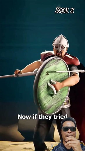 The spear penetrates the enemy's shield