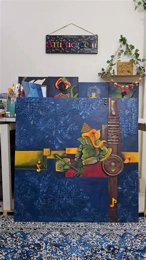 SHARMA 🍂 | Abstract Ganesha Art . . . . Abstract, abstract painting, abstract canvas painting, clay painting, clay artist, airdryclay #abstract... | Instagram