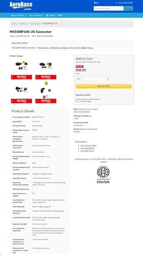 Product spotlight, PN MS3108F14S-2S connector