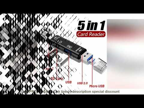 New 5 in 1 Multifunction USB 2.0 Type C USB Micro USB SD TF Memory Card Reader for Android Computer