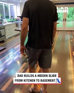 My dad built a hidden slide from the kitchen down to the basement... | LADbible