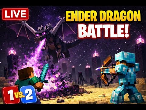minecrat live battel with enderdragon @playnrise