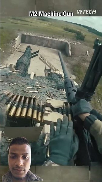 Reloading and shooting with the US Army Abrams tank machine gun