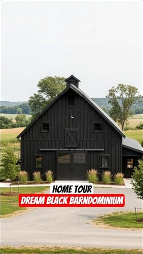 POV You Live in a Dream Black Barndominium 🖤🌾 #shorts #barndominium #hometour #dreamhome #barn