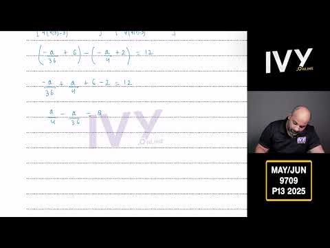 A Level 9709 Mathematics Paper 1 9709 P13 May June 2025