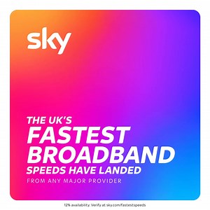 The UK's fastest broadband speeds of any major provider have landed 🚀 with high speeds & low latency. It's Game On 🎮 | Sky