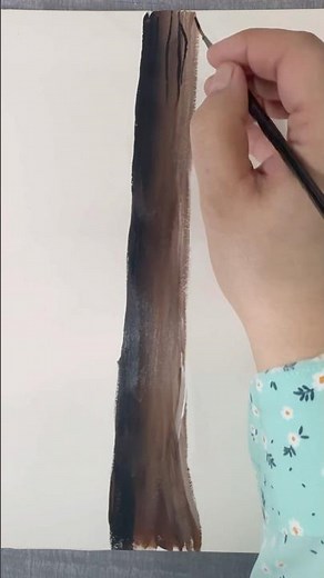Learn to paint a tree trunk || Easy tutorial for beginners #painting #reels #art