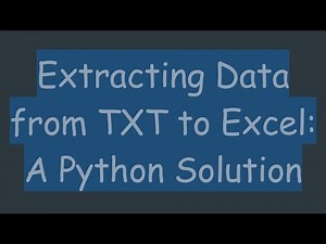 Extracting Data from TXT to Excel: A Python Solution