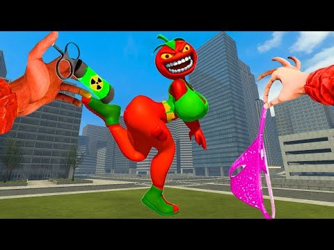 I TURNED NEW HUNGRY WORM 💀 PSYCHO TOMATO LOVE STORY vs ONMIDROID LIN GANG BOSSES in Garry’s Mod