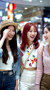 Three women are smiling and laughing while walking together | Premium Stock Video Footage
