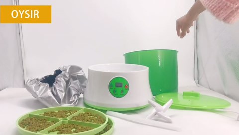 Bean Sprouts Machine, Seed Sprouter Kits, LED Display Time, Intelligent Automatic Bean Sprouts Maker, 3 Layers Function Large Capacity Seed Grow, Also for Radish, Alfalfa, Wheatgrass, Broccoli Sprouts