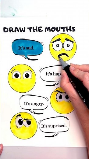 Learn Emotions: Happy, Sad, Angry & Surprised! | ASMR Art for Kids | Fun Art Playtime Shorts