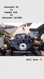 Kawasaki H2 vs Yamaha R1M vs Zx10RR #yamahar1m #kawasakih2 #zx10r #fb #superbike #bikers #bikes | Bike$DrageRacing